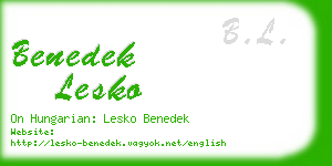 benedek lesko business card